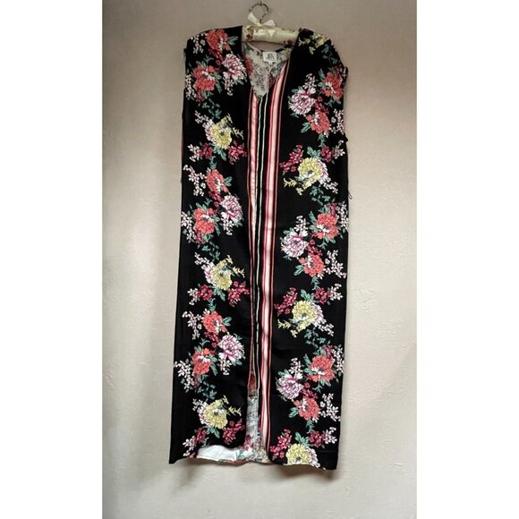 dRA Women's Straight Midi Dress Medium V-Neck Striped Floral Multicolor Pullover - Picture 1 of 7